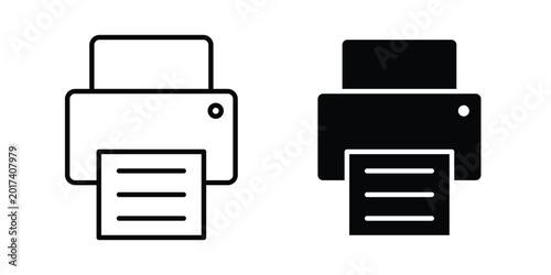 Tableau sur toile Printer icon design illustrator set. Icons in line and clipart