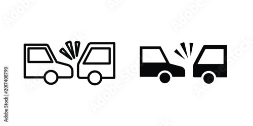 Bild auf Leinwand Rear end collision icon design illustrator set