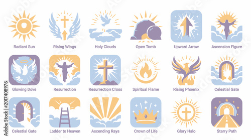The holy ISA almasih rises dramatically with majestic clouds and warm sunlight shining brightly.