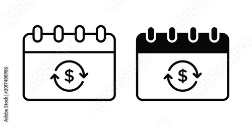 Photography Recurring payment icon design illustrator set