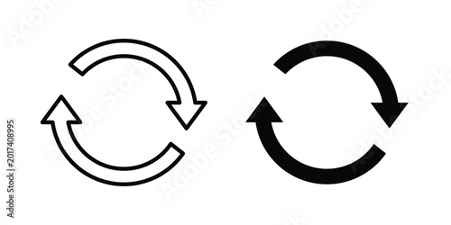 Billede på lærred Recurring icon design illustrator set. Icons in line and clipart