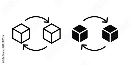 Foto Replacement icon design illustrator set