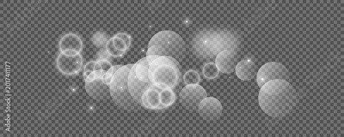 Bokeh circles on transparent background