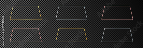 Set of six rounded trapezoid frames