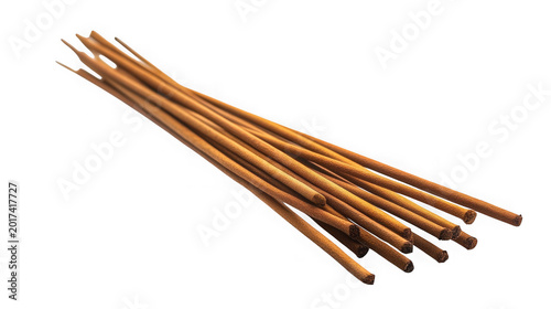 Incense sticks on white background