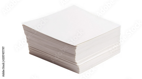 Stack of white index cards on white background