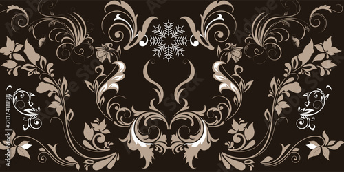 Canvas-taulu Damask seamless pattern element