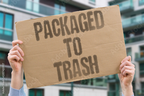 Bild auf Leinwand "Packaged To Trash" Excessive food packaging goes directly to landfill without serving any purpose
