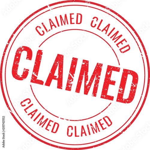 Round Claimed Ownership Red Rubber Stamp Vector Circular Graphic Icon