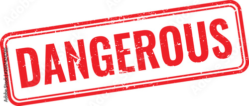 Tableau sur toile Dangerous Line Border Red Stamp Vector Flat Graphic Icon Design