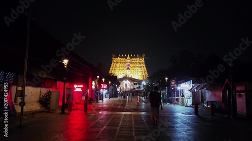 Sacred early morning walk for Nirmalya Darshanam at the world's richest Sree Padmanabhaswamy Temple Thiruvananthapuram. Witness the glowing golden gopuram as devotees gather for pre-dawn divine ritual