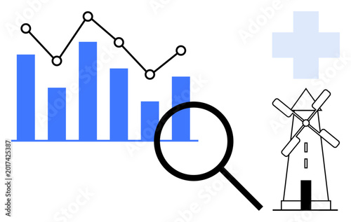 Foto Data analytics, renewable energy, sustainability, healthcare, statistics, innovation