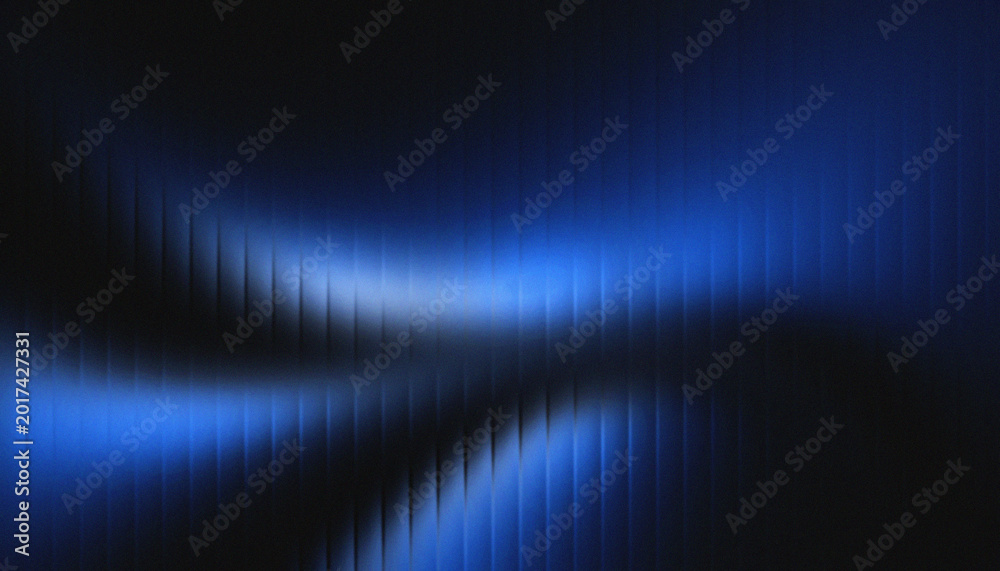Fototapeta premium Blue gradient ribbed glass background wave with vertical lines.