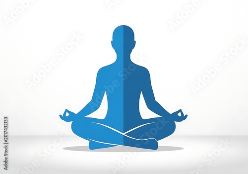A serene depiction of a person meditating in a cross-legged position with hands resting on knees.