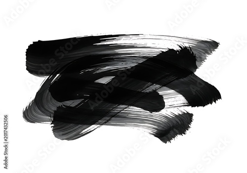 Abstract brush stroke composition in dynamic monochromatic shades
