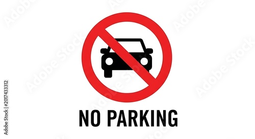 Free Download No parking sign with red prohibition circle and car icon, restricted parking zone symbol, traffic warning sign for private property and roads - GFXLoad