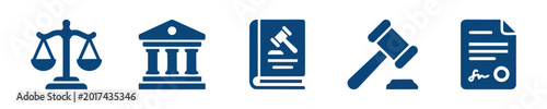 Foto Law Solid Icon Set, Legal Justice System Court and Attorney Services, Law Enforc