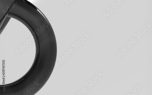 Фотография Modern 3D torus shape in sleek matte black for minimalist graphic design project