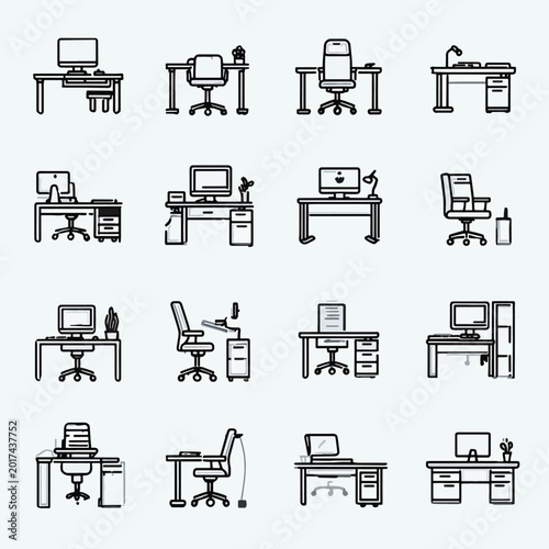 Office Chair and Computer Desk Setup.