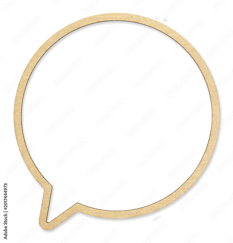 Obraz premium Kraft Paper Speech Bubble Frame - Large Circle Outline PNG