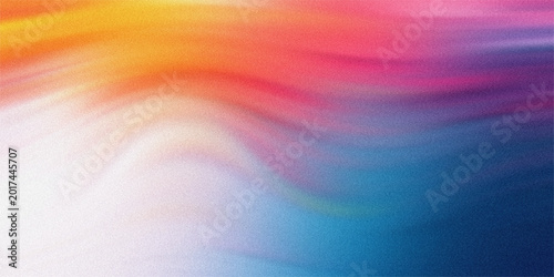 Cuadro en lienzo Vibrant horizon gradient wave with grainy texture shifting from yellow to deep blue across smooth horizontal flowing motion