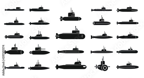 Φωτογραφία Collection of Submarine Silhouettes