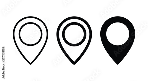 pin location icon set. position symbol. travel destination. location pin place marker. Map place marker. place address navigation locator sign
