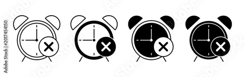 Quadro su tela Alarm Clocks with Cancel Symbol for Wake Up Deactivation
