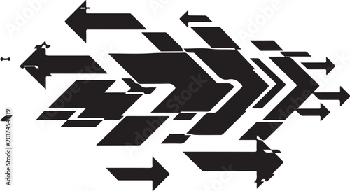 Black arrows, directional signs, abstract vector graphics, navigation icons