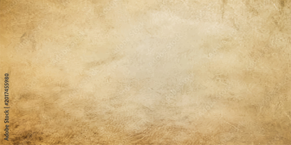 Fototapeta premium An antique vintage parchment sheet with a dirty stained grunge paper texture displays a blank worn brown page design for an aged retro background wallpaper pattern