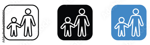 Принти на полотні Parent and child icon vector illustration representing family protection, child