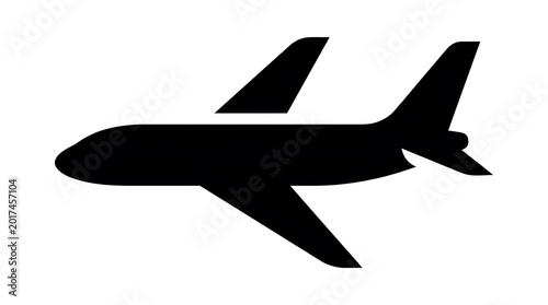 Silhouette of a modern passenger airplane in flight.