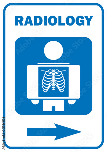 radiology x-ray sign symbol icon hospital facilities information poster banner printable plaque template design