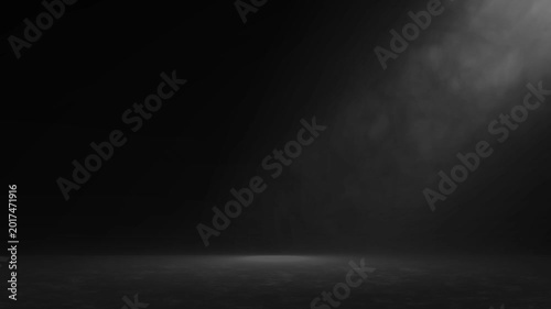 The studio background is black with smoky light.