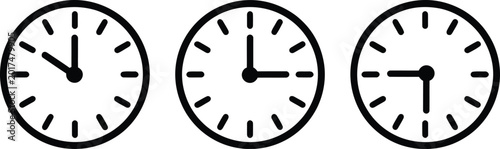 Foto Clock icon collection isolated on white background time schedule watch vector il