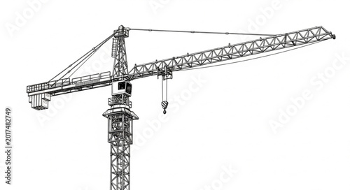 Fotografía Tower Crane Construction Equipment Industrial Machine.