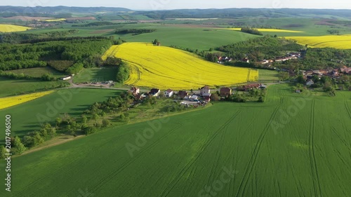 Aerial drone view of agriculture landscape in Moravia