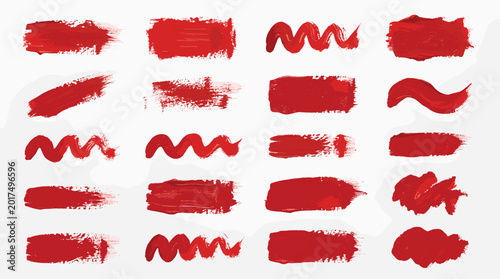 Abstract paint theme decorative elements collection in brush crayon style, artistic textures, thick smears, and swipes