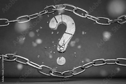 How to get there? How to find it? Concept of searching for answers to questions. Question mark. Answers to questions. FAQ. Answers to riddles. The concept of help. Why? For what? 3D render.