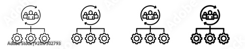Cuadro en lienzo Team Structure Icon Set Different Style Collection