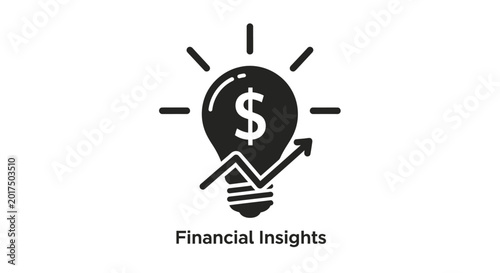 Financial Insights Light Bulb Dollar Sign.