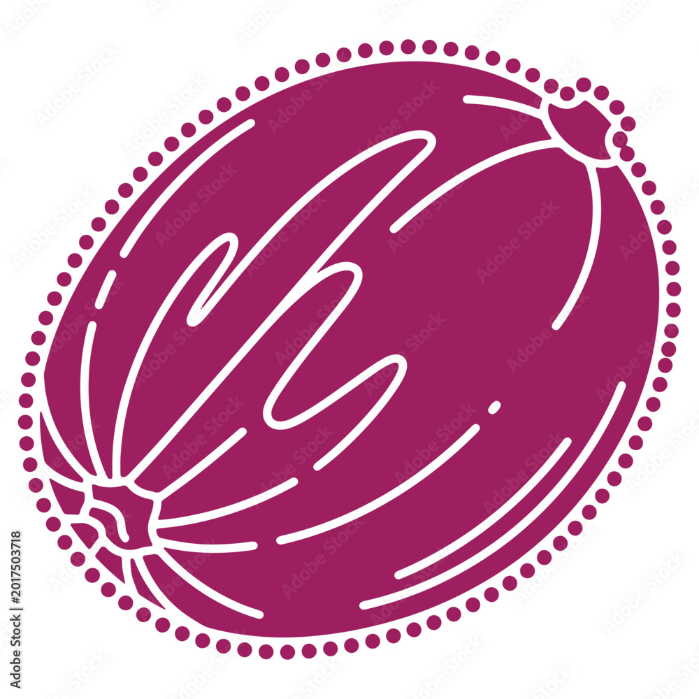 Naklejka premium Abstract Maroon Oval Design with White Swirls and Dotted Border Modern Art Element