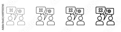 Foto Conflict of Interest and Ethics Dispute Line Art Icon Vector Illustration Editab