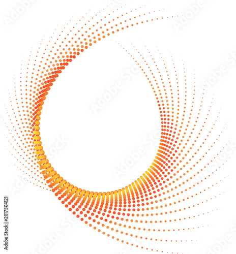 Foto Abstract circular swirl made of colorful dots and lines