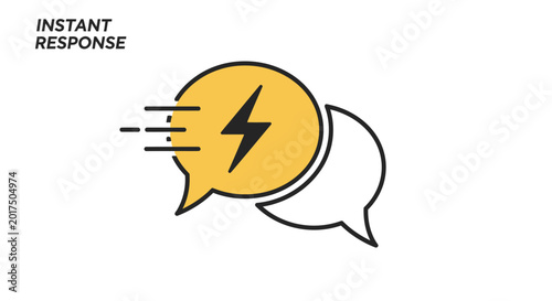 Tableau sur toile Lightning Bolt Speech Bubble Icon.