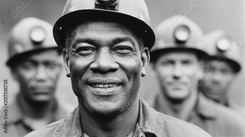 Smiling Miner with Colleagues