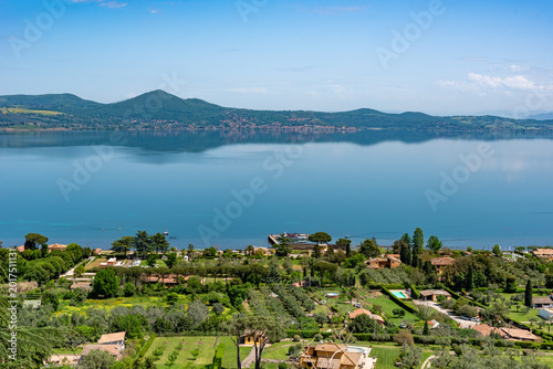 Photos Lake Bracciano with fertile land in foreground and mountains on horizon