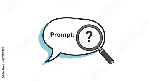 Quadro su tela Magnifying glass with question mark inside.