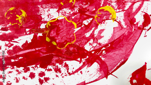 Red ink abstract texture on white background
