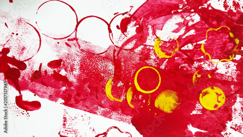 Red ink abstract texture on white background